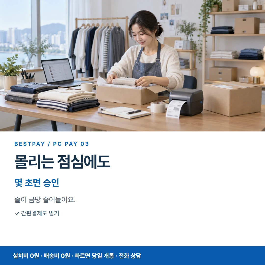 PG결제 · 몰리는 점심에도 몇 초면 승인 카드뉴스 3