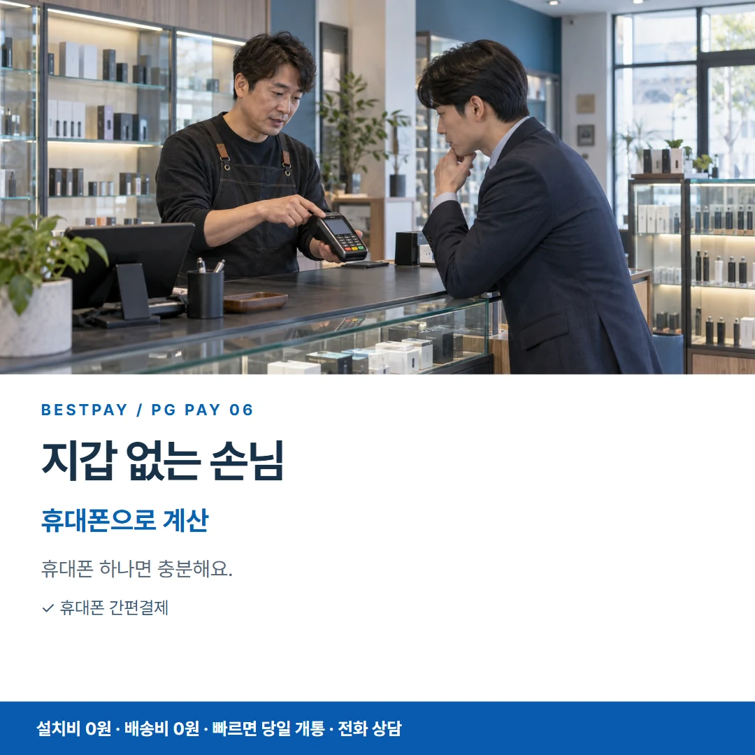 PG결제 · 지갑 없는 손님 휴대폰으로 계산 카드뉴스 6